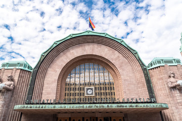 Helsinki Central Station in Finland, kitsch building 