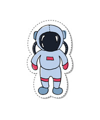 Sticker with cartoon astronaut.