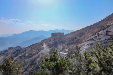 Fototapeta na wymiar Great Wall of China in autumn season in Beijing city china.Great wall of China one of the 7 Wonders of the World
