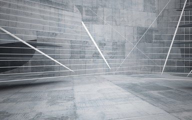 Fototapeta premium Empty dark abstract concrete smooth interior . Architectural background. 3D illustration and rendering