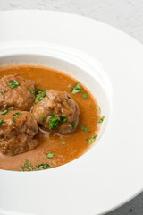 Homemade Albondigas with Spanish sauce