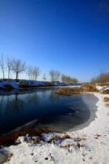 Winter scenery, rivers and the snow