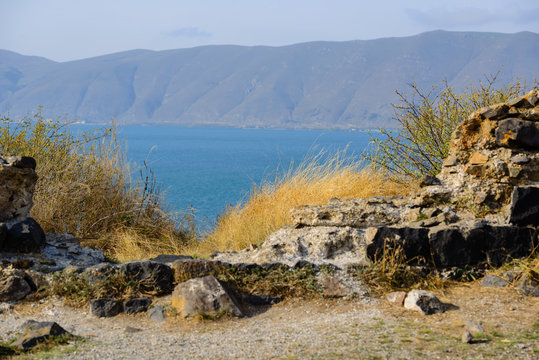 Panoramic view of Lake Sevan, Armenia