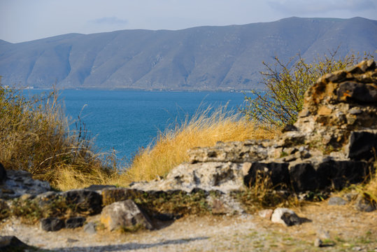 Panoramic view of Lake Sevan, Armenia