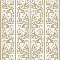 Floral pattern. Vintage wallpaper in the Baroque style. Seamless vector background.