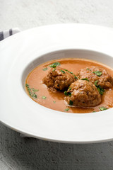 Homemade Albondigas with Spanish sauce