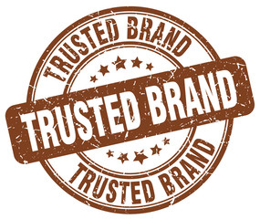 trusted brand brown grunge round vintage rubber stamp