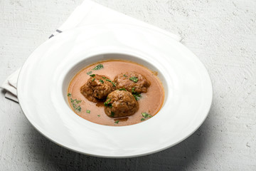 Homemade Albondigas with Spanish sauce