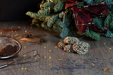 homemade cookies with sesame seeds for the Christmastime