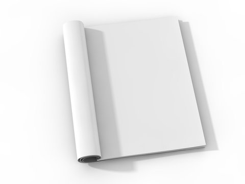 Blank page or notepad for mockup or simulations. 3D
