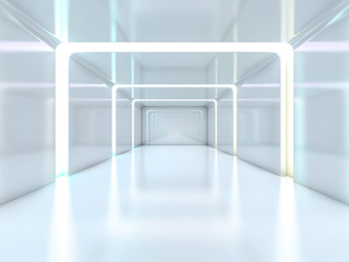 Abstract modern architecture background, empty open space interior. 3D