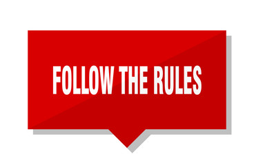follow the rules red tag