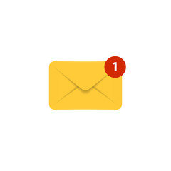 Vector mail icon. Envelope realistic sign. Element for design interface mobile app or website. Message symbol