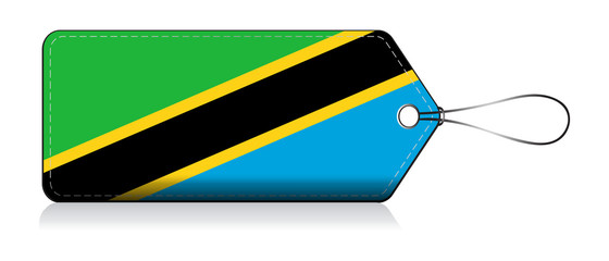 Tanzanian emoji flag, Label of  Product made in Tanzania © VectorPart