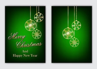 Merry Christmas and a Happy New Year. Christmas cards. Simple design.