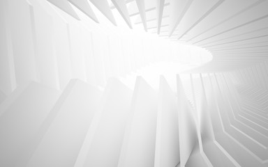 Abstract white interior of the future. 3D illustration and rendering