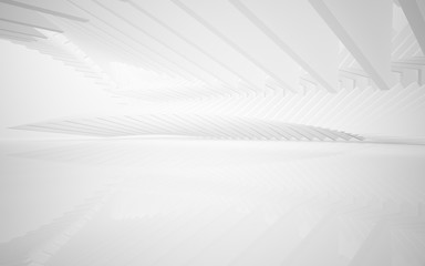Abstract white interior of the future. 3D illustration and rendering