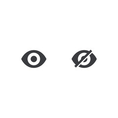 Vector eye icon isolated. Pictogram number of views. Eye sign shape. Hide symbol. Element for design app, chat, messenger or website