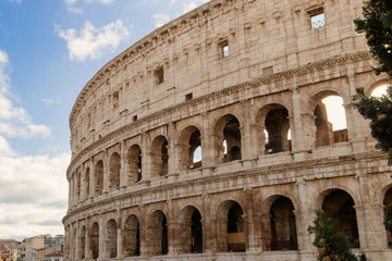 Fototapeta premium The colosseum the world famous landmark in Rome Italy.
