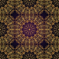 Fototapeta na wymiar Floral Geometric Pattern with hand-drawing seamless. illustration. For fabric, textile, bandana, pillowcarpet print.