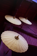 Ancient umbrella in the Thai temple