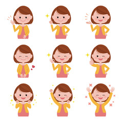 妊婦　表情セット