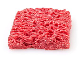Fresh raw beef minced meat isolated on white background