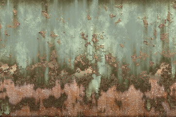 old rusty green wall