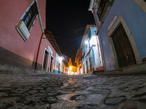 night view of real del monte hidalgo mexico
