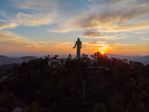 King Christ in the mountain Pachuca Hidalgo Mexico