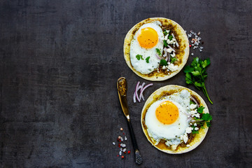 Tortillas with fried eggs