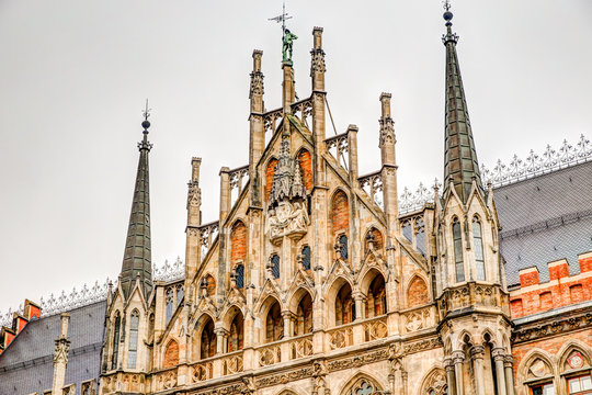 Old City Hall and Marienplatz in Munich Germany