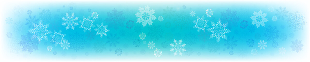 Christmas blue background with a silhouette of delicate, fragile snowflakes.