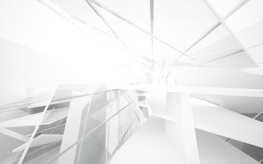 Obraz premium Abstract white interior of the future. 3D illustration and rendering