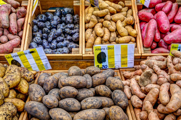 Potatos and Yams in a Farmer's Market