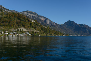 Obraz premium View on a shore of the lake of luzern