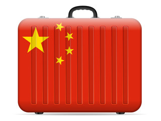 China flag travel suitcase