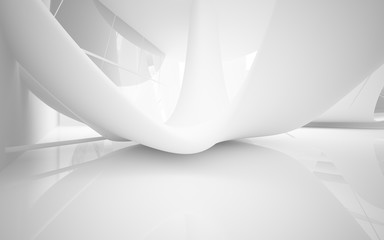 White smooth abstract architectural background. 3D illustration and rendering