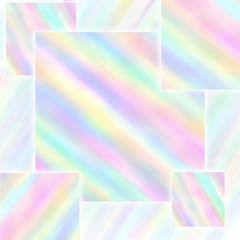 Colorful rainbow striped pastel background with square shapes.