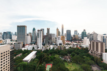 Cityscape Bangkok skyline, Thailand. Bangkok is metropolis and favorite of tourists live at between modern building / skyscraper.