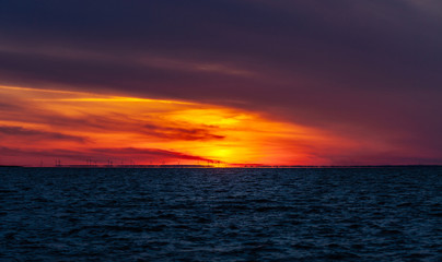 Dawn over the Curonian Lagoon in Nida, Lithuania