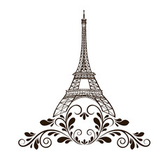Fototapeta na wymiar Eiffel tower isolated vector illustration