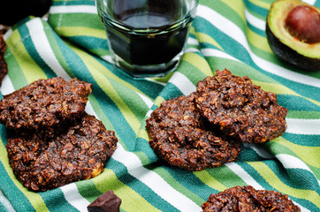 vegan avocado cashew butter oats chocolate cookies