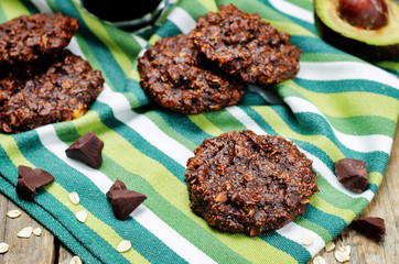 vegan avocado cashew butter oats chocolate cookies