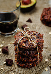 vegan avocado cashew butter oats chocolate cookies