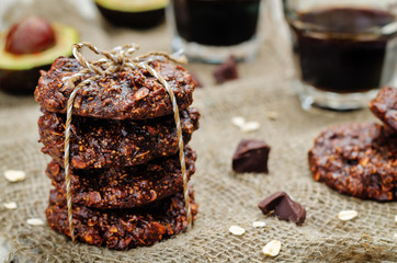vegan avocado cashew butter oats chocolate cookies