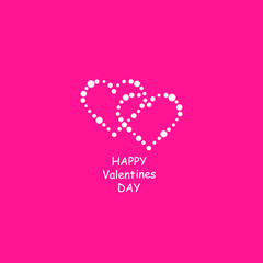 Heart of the lamps on a pink background. Valentines day card. Heart with inscription I Love You. Vector illustration