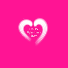 Happy Valentines Day greeting card. I Love You. 14 February. Holiday background with hearts, light, stars on plastic pink backgraund. Vector Illustration