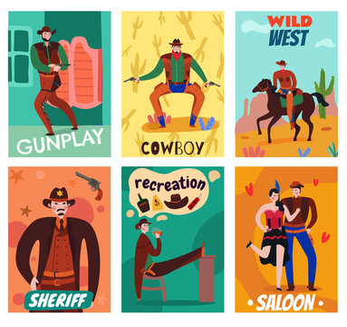 Flat Wild West Cards