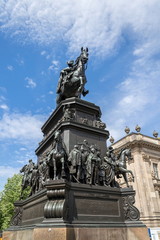Fototapeta na wymiar Equestrian statue of Frederick the Great on Unter den Linden street in Berlin, Germany
